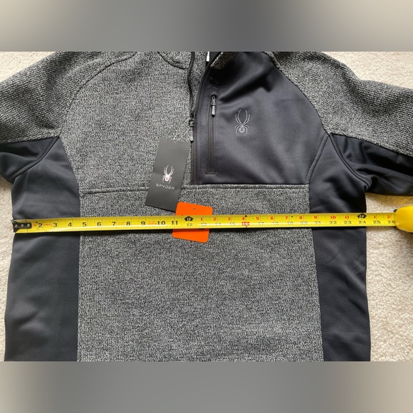New Spyder Men’s Gray Half Zip Sweater Knit Pullover Jacket size XXL - Picture 5 of 8